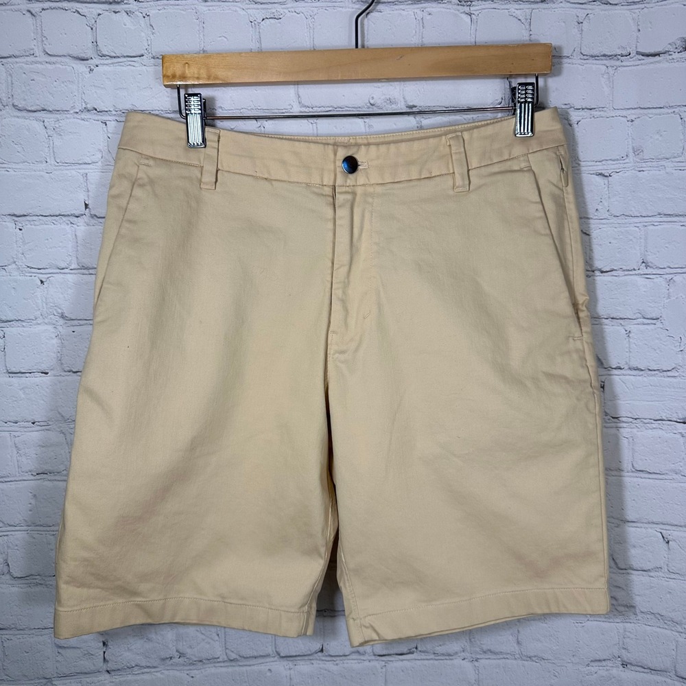 Lululemon Mens‎ Commission Shorts 32 Khaki Tan Cotton Blend Chino 9 Inch Inseam